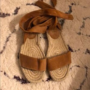 Ankle tie camel splendid sandals
